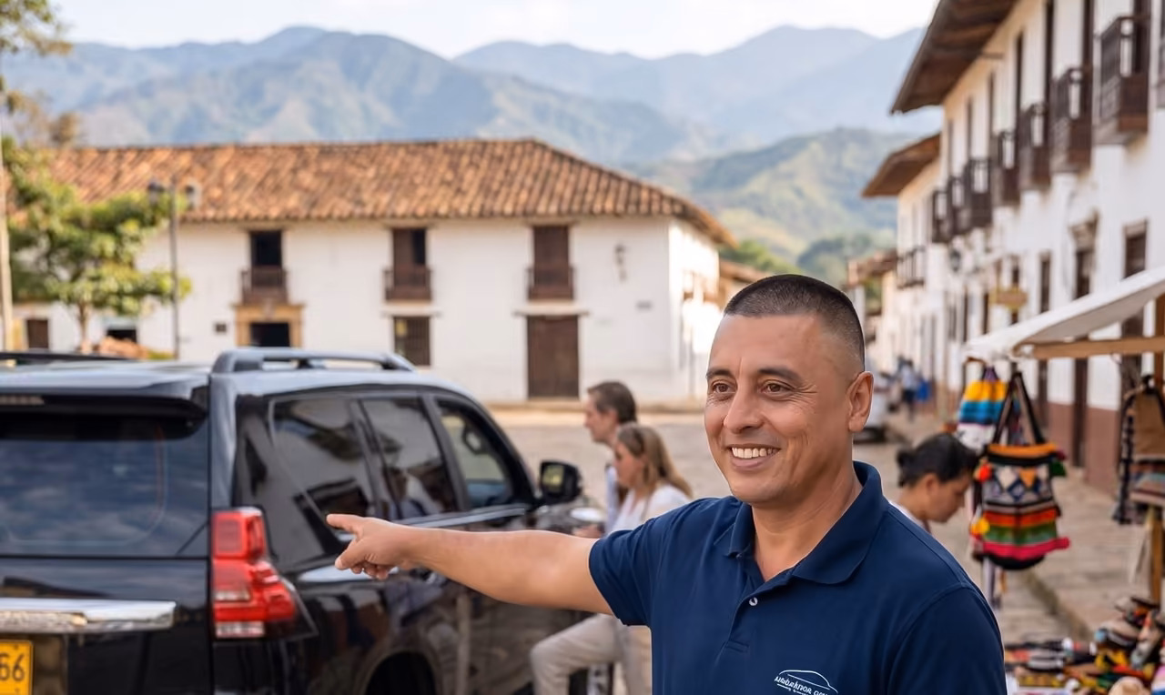 Don Fernando orientando un traslado turístico en el Valle del Cauca